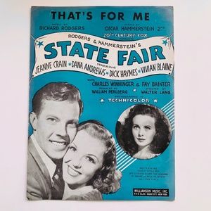 That's For Me, 1945 State Fair Sheet Music